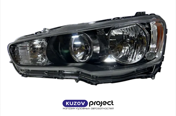 Фара левая под электрический корректор Mitsubishi Lancer X 2007-2016 (DEPO / Тайвань)